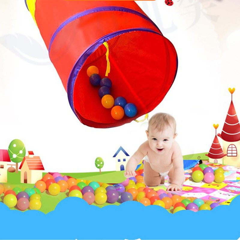 Kids Play Tunnel Folding Polyester Cloth Baby Crawling Training Equipment