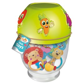 Lisciani - CAROTINA Baby - Erstes Spielzeug - Sensorik-Set für Babys ab 3 Monaten - 5 Lernspielzeuge: Rasseln, Beißringe, Sensorische Entwicklung - Lernspiel - Geschenkidee Geburt