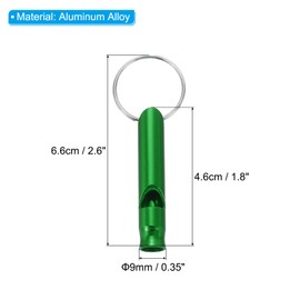 PATIKIL Emergency Whistle, 6 Pack Loud Sound Aluminum Keychain Whistles Outdoor Safety Survival Whistle for Boating Camping Hiking, Green