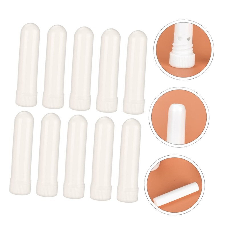 OHPHCALL 10 Pack Essential Oil Reusable Aromatherapy Nasal Compact for