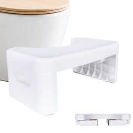 7 inch Folding Toilet Stool,White Foldable Bathroom Potty Step Stool for All Ages - Sitting Posture Foot Stool.