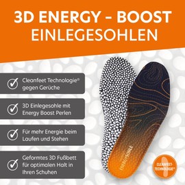 Aktiv Energy Insole with Cleanfeet Technology 100% Natural (42-46)