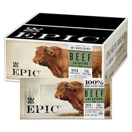 EPIC Bars, Beef Jalapeno, Keto and Paleo Friendly, Whole30 Approved, Gluten Free, 12 Count, 15.6 oz