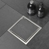 WEBANG 4 Inch Shower Square Drain Brushed Floor Drain with