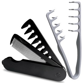 2 Piezas Peine de Textura para Hombre y Mujer  2 en 1 Peine Plegable Styling Comb y Peine para Peinar Esponjoso, Apto Todo Cabello, Textura...        