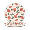 Pink Ladybug Strawberry Car Coasters,Ceramic Absorbent Cup Holders with Finger