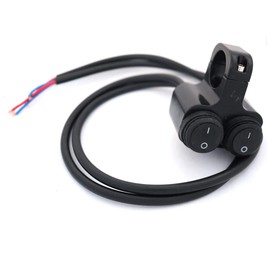 FainWan 12v 5A Motorcycle ATV Bike 7/8 inch 22mm Handlebar Dual Control Multifunctional Headlight Waterproof Switch Dangerous Brake Fog Light 2 in 1 Switch (Black)