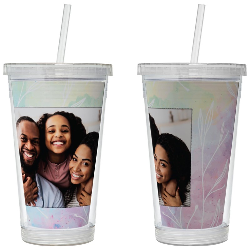 Photo Acrylic Tumbler with Straw