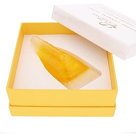 Lia Chahla London Citrine Soap – Crystal Infused with Genuine Heart-Shaped Citrine Crystal | Organic, Vegan, Handcrafted Natural Soap Bar Scented with Orange Blossom | Gift for Women (130 g, Citrine)