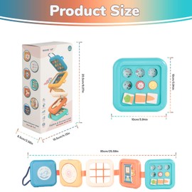 Busy Board Activity Cube - Montessori Busy board, Motor Skills Board on Long Airplane, Learning Gifts for Boy and Girl, Sensory Educational Developmental Essentials for 1 2 3 Year Old Kids Activities