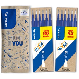 PILOT PILOT FriXion Ersatzminen 0.7 – 12 Stück (6er Sets), Farbe Blau – FriXion Nachfüllminen mit radierbarer Tinte – Kompatibel mit FriXion Ball & FriXion Clicker – mittlere Stärke – Gel-Tintenrollermine