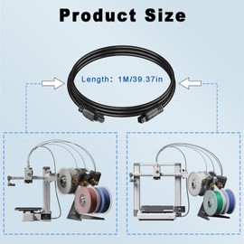 TIOPY 39.37 inch/1M Extension Cable for Bambu Lab AMS Lite, 4-Pin with Magnetic Ring Filter, Only for A1/A1mini 3D Printer Compatible, Black