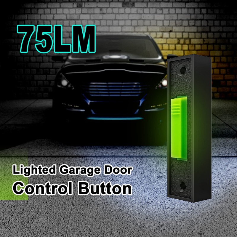 Universal Garage Door Opener Wire Switch, Replacement Wired Lighted Garage