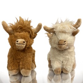 Vaulted Skulls & Co Cow Dog Toy Bundle 6" Small | Squeaky Cow Toys | Stuffed Cow Toys for Dogs | Squeaky Chew Dog Toy Cow | Brown/Tan | 2-Pack