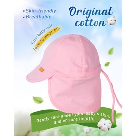 FURTALK Baby/Toddler Sun Hat, UPF 50+, UV Protection, Girls’ and Boys’ Summer Cap, Kids’ Beach Hat with Adjustable Chin Strap and Neck Flaps, pink