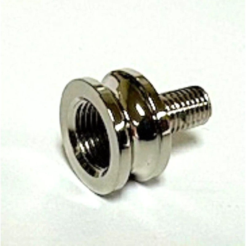 SATCO NICKEL-PLATED FINIAL REDUCER :3/8" THREADED HOLE/ 1/4"-27 FINIAL THREAD