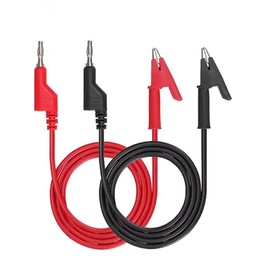 2pcs 1 Meter Cable Length Stackable Banana Plug to Crocodile Alligator Clip Test Leads 4mm