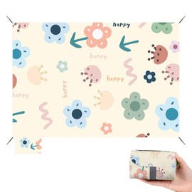 EsiFare レジャーシート 2-4人用 レジャーシート100×150cm ピクニックシ ート ビーチマット 折りたた ピクニックマット コンパクト 防水 洗える 軽量 かわいい 片手持ち ピクニック キャンプ 公園用 収納便利 遠足 四季適用 アウトドア（100×150cm)