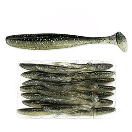 Soft Plastic Lures Bait Great for Sinker Hook Saltwater Fishing Freshwater Reef Paddle Tail Swimbait Fishing (Black)