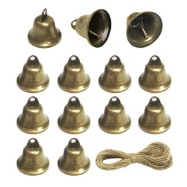 Hazrcvr Pack of 32 Mini Bells Vintage Tinkling Bells Vintage Bronze Bells Mini Bells Decorative Small Bell for Wind Chime Making Weddings Festive Decorations Christmas Bells