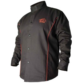 Revco BSX B9C 9oz. Black/Red Cotton Welding Jacket, Flame Resistant 4X