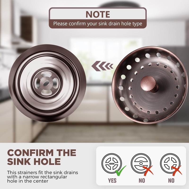 Mudder 3 Pcs Kitchen Sink Drain Strainer and Stopper Stainless