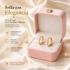 Arracadas Huggie Circonia Pavé Oro Laminado 10mm Elegante