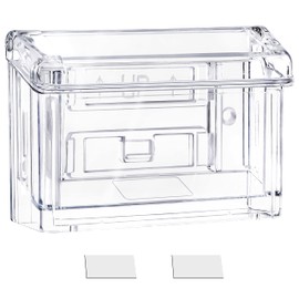 Kurtzy Clear Acrylic Outdoor Business Card Holder - W10 x D3.4 x H7.3cm/3.94 x 1.34 x 2.87 Inches - Single Pocket Wall-Mounted Business Card Display Box for Office or Truck Walls