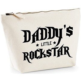 Hippowarehouse Daddy's Little Rockstar printed make up cosmetic wash bag 18x19x9cm