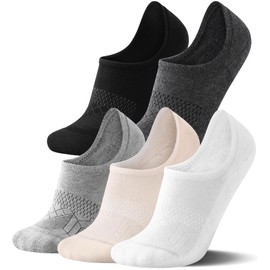 FITRELL No Show Socks Womens - Athletic Cushioned Low Cut Ankle Socks Invisible Non-slip Liner Socks, 5 Pairs Classic, Medium