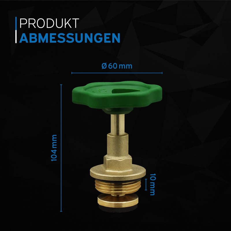 kör4u Valve Top with Hand Wheel Green, 1 1/4 Inch,