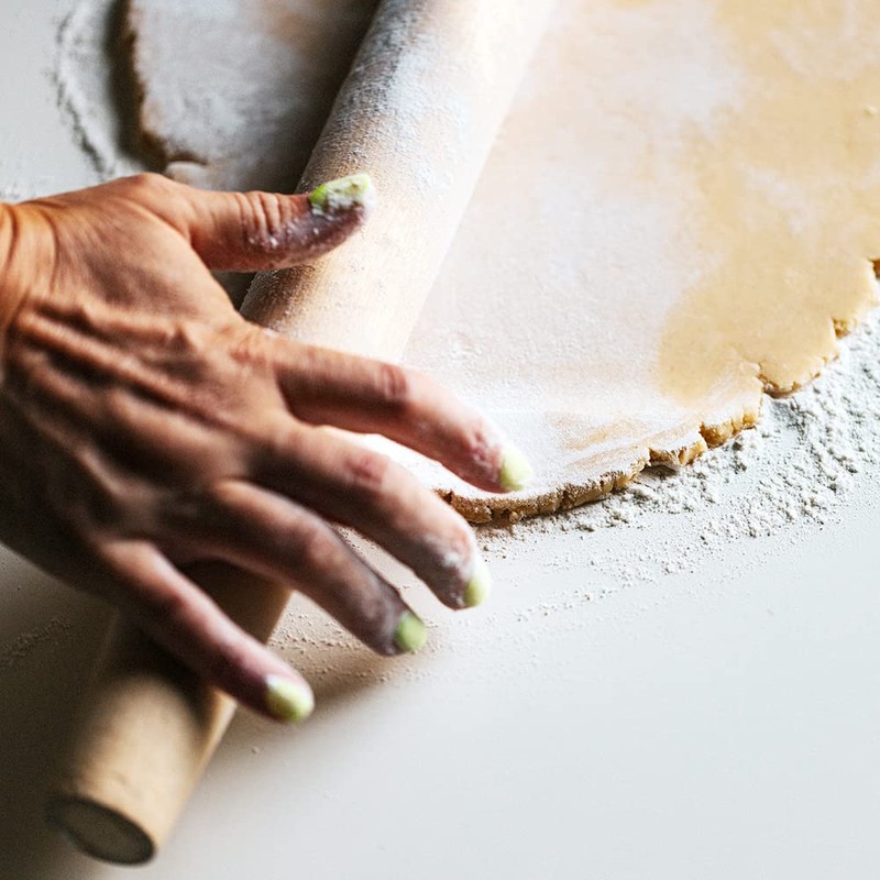 Bakehope French Rolling Pin for Baking Pasta Pizza Bread, Natural