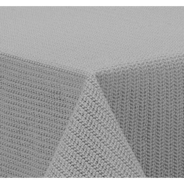 Brandsseller Garden Tablecloth 130 x 160 cm Tablecloth with Piping Outdoor Tablecloth Rectangular Soft Foam for Garden, Patio, Balcony Weatherproof Non-Slip - Light Grey