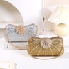 Faibiules Women's Fashion Rhinestone Beaded Evening Bag Flower Lock Clutch