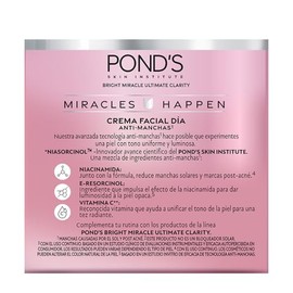 POND'S Crema Facial Antimanchas* Día Bright Miracle Ultimate Clarity con Niasorcinol y FPS 30**, uso de día para una piel luminosa y tono uniforme 50 