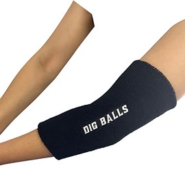 COUVER Volleyball Elbow DIG BALLS Sleeve 9" Long, Black/White