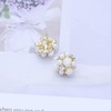 Sttiafay Cluster Pearl Stud Earrings Crystal Pearl Flower Earrings Round