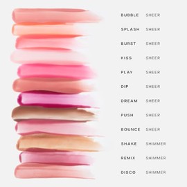 Saie Glossybounce - Brillo de labios hidratante y aceite labial tintado híbrido con ácido hialurónico y aceite de jojoba para labios no pegajosos, ult