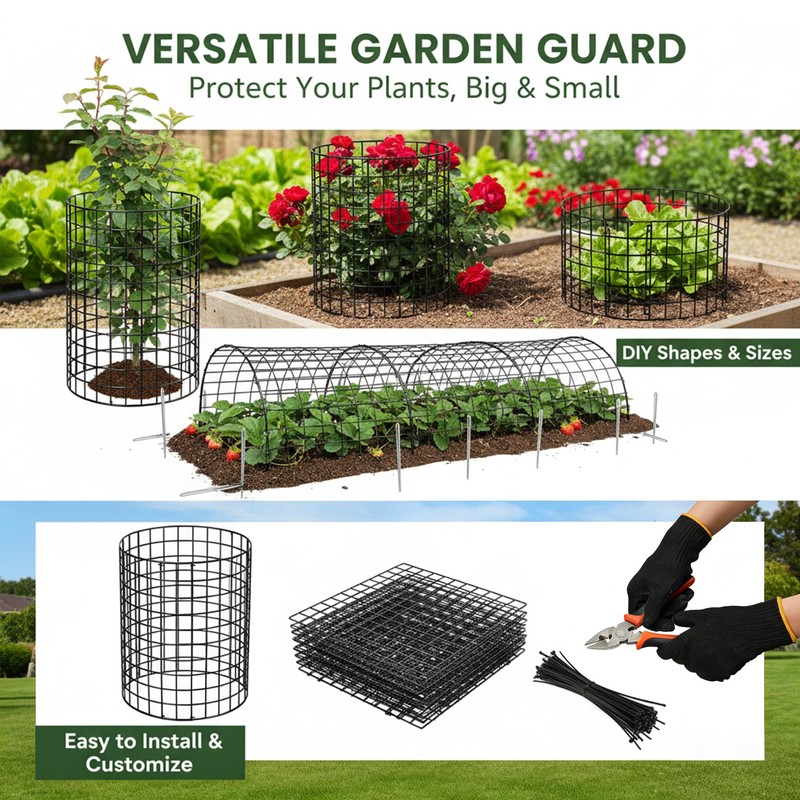 DAYUMKOU 10 Pack Metal Wire Mesh Plant Protector from Animals(12"×12")