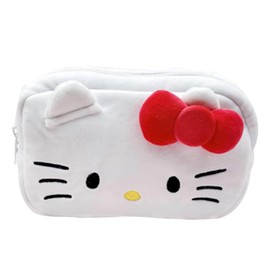 LQIOACU 1 Pc Plush White Pencil Case Plush Pencil Case Cute Cat Pattern
