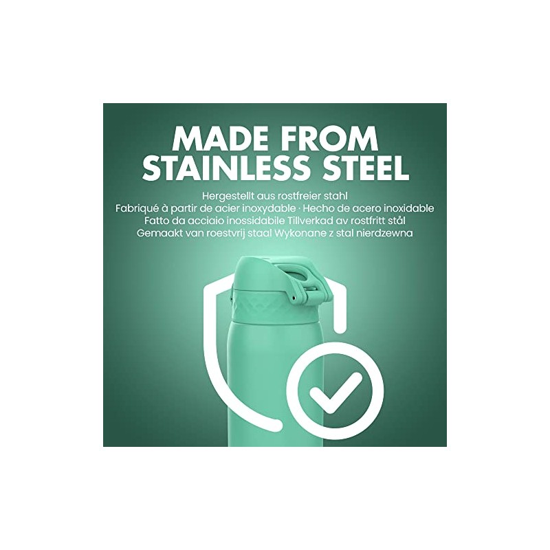 Ion8 Stainless Steel Leakproof Water Bottle - 14 oz/400 ml