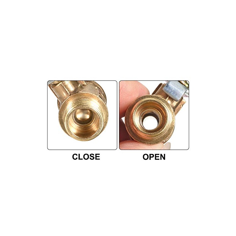 sourcing map Brass Air Ball Valve Shut-Off Switch 1/4 Inch