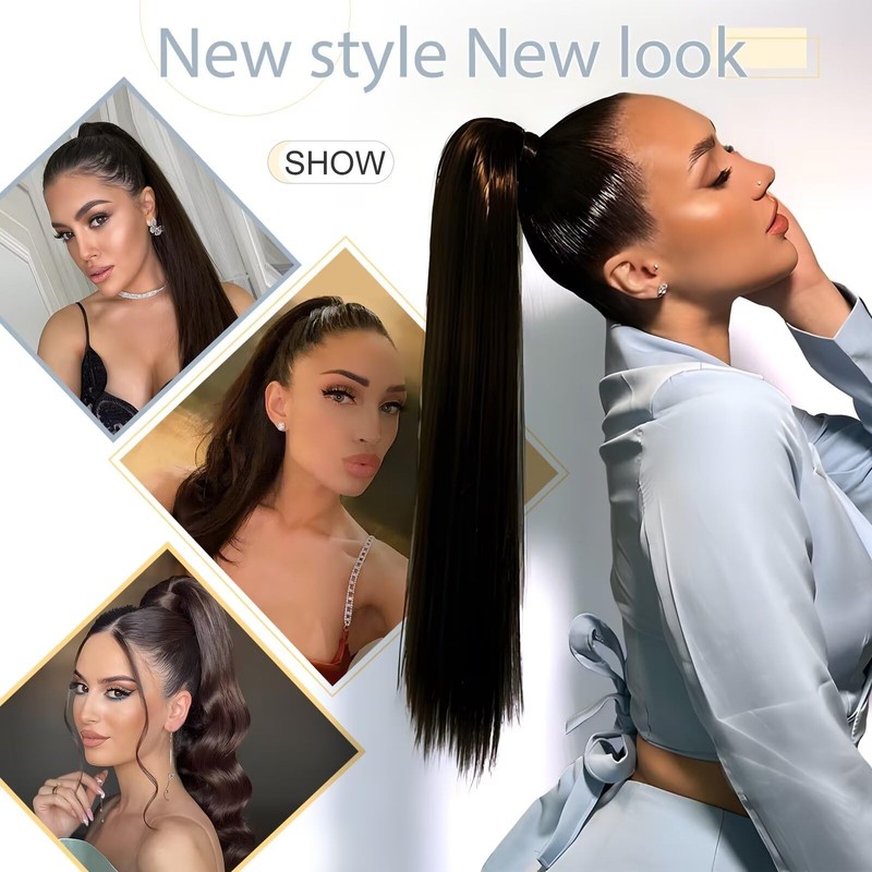 Silk-co Curly Pony Tail Hairpiece Clip in Hair Extensions 17inches