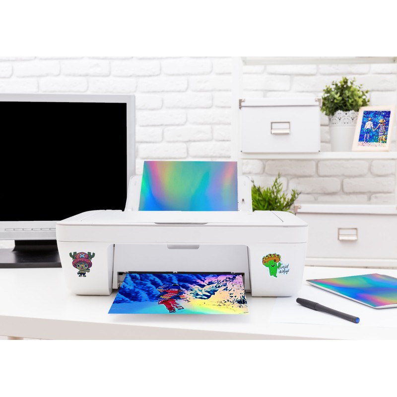 Cubic Coating Holographic Sticker Paper, A4 Size 20 Sheets Printable