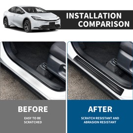 BIBLOZ ABS Material Door Sill Protector Compatible with Toyota Prius 2023 2024 2025 2026 (Include Hybrid) LE/XLE/Limited/Nightshad Accessories Door Sill Guards Trim