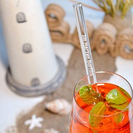 Baltic Sea Sayings Edition 6 x 15 cm Glass Straws with Engraved Motifs - 15 cm