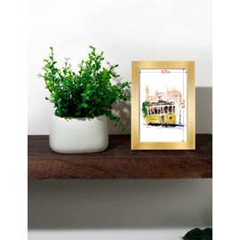 Annecy 9x12 Picture Frames (4 Pack, Gold), Composite Wood Photo Frame, For Pictures 6x8 with Mat or 9x12 without Mat for Wall Mounting, Classic Simple Home Office Decor