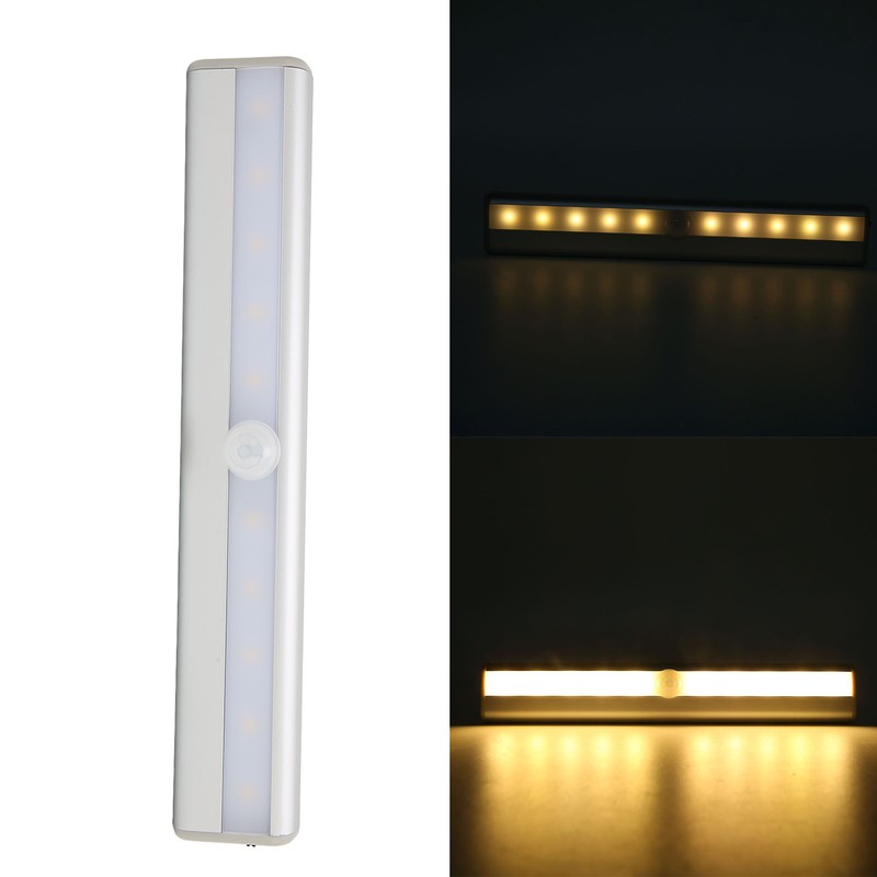 Motion Sensor Light Warm Light 10 LEDs Rechargeable Induction Night