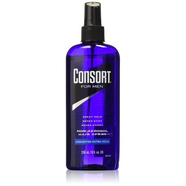 Consort Extra Hold Non-Aero Hair Spray Pump, Unscented, 8 Ounce
