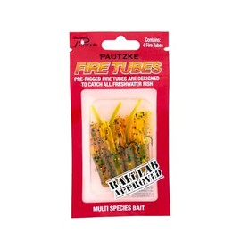 Ultimate 4-Pack Fire Tubes with Fire Worm Tail - Vibrant, Durable Fishing Lures for Trout, Panfish, Walleye & Bass - 1/16 Size, Pre-Rigged for Freshwater (Nymph)